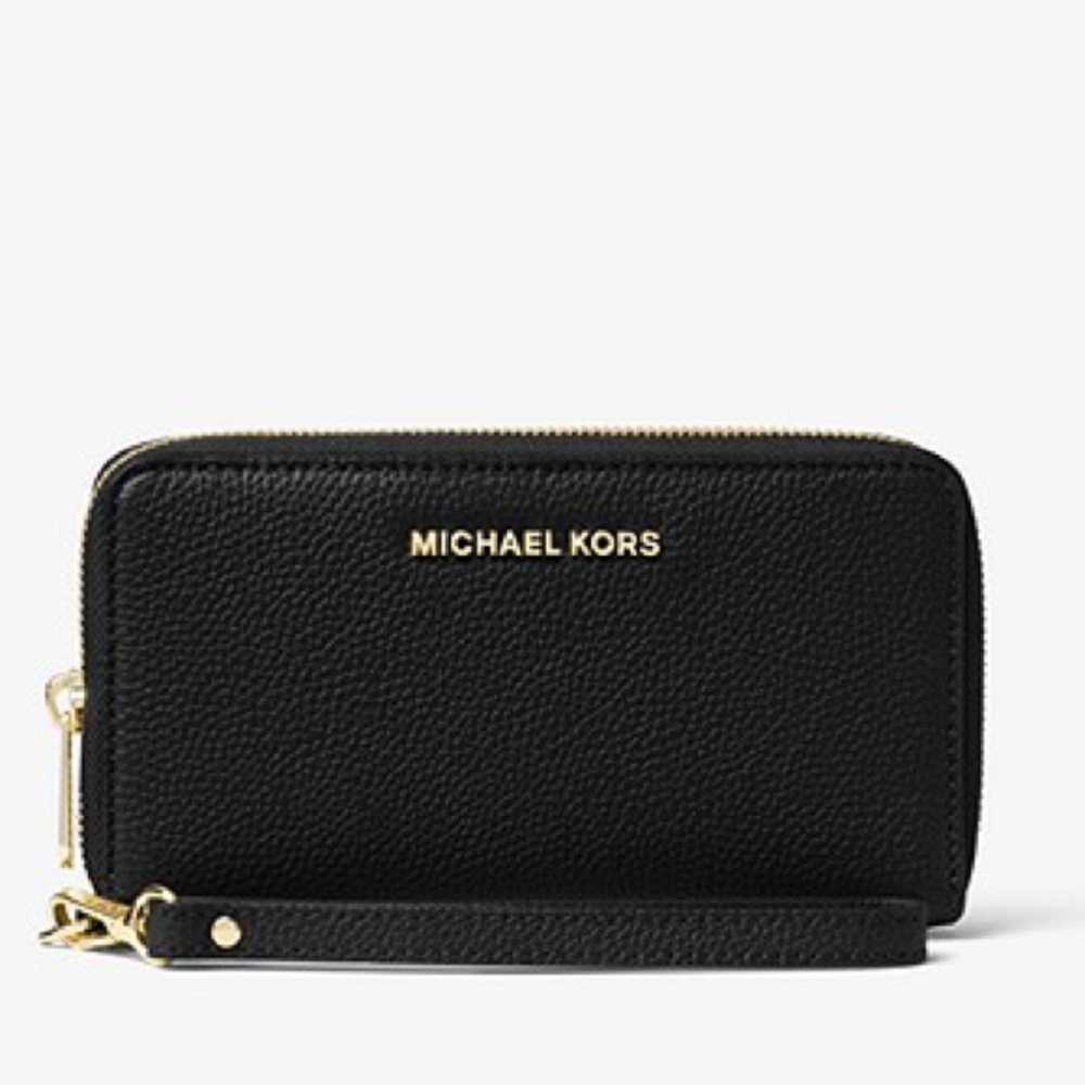 Michael Kors Black & Gold Zipper Wallet